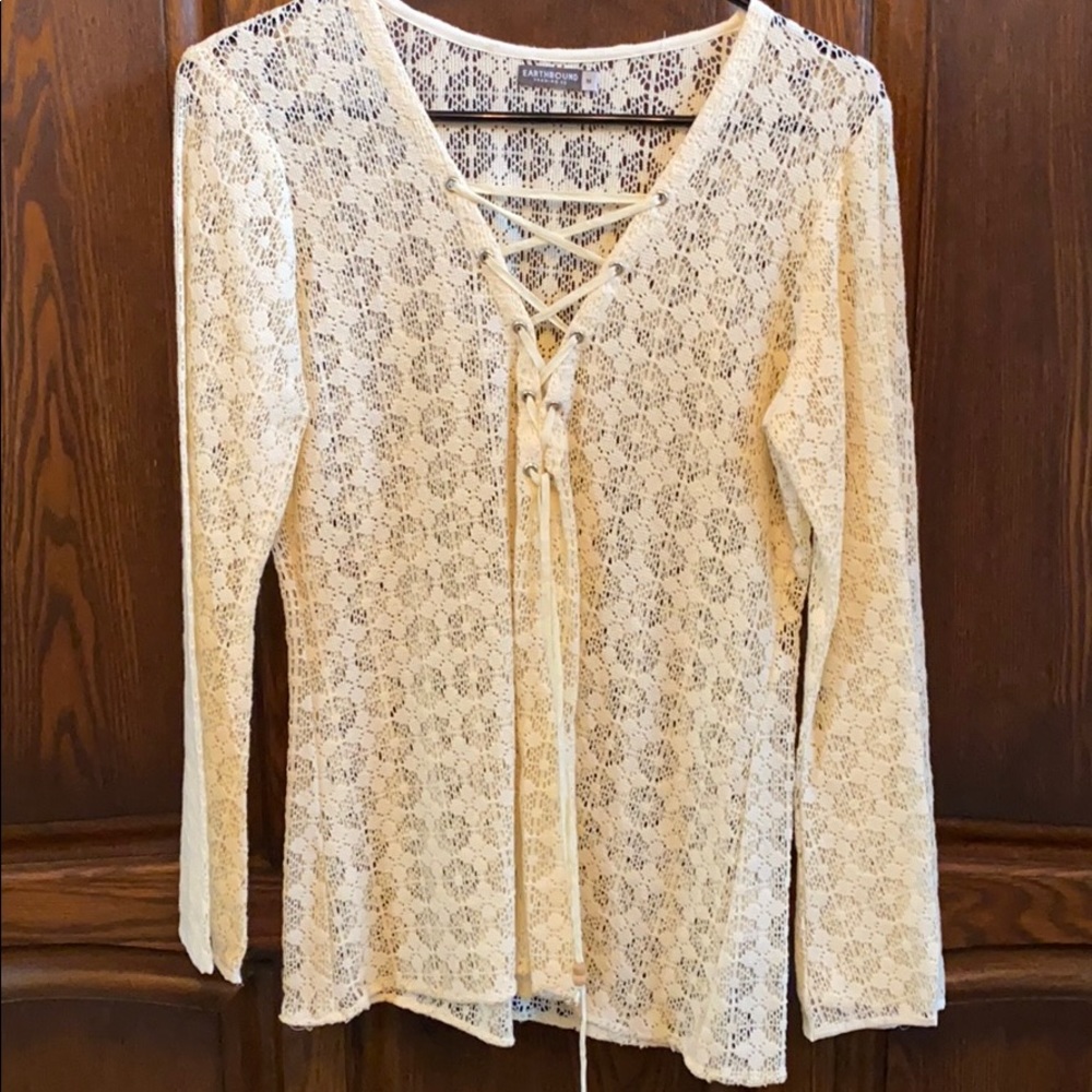 Earthbound sheer top